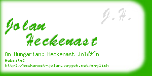 jolan heckenast business card